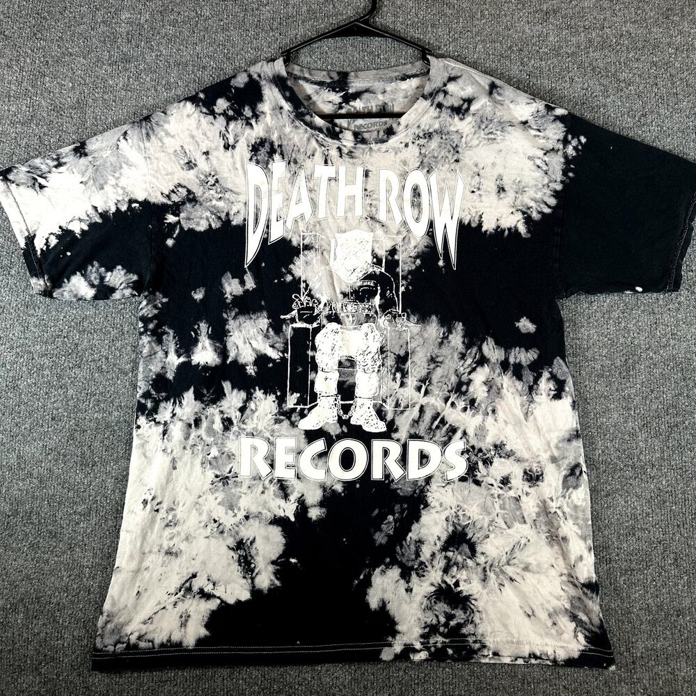 Death Row Records Men’s L Bleach Tie Dye T Shirt Y2K Hip Hop Rap Streetwear